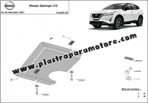 Protezione di acciaio per il differenziale Nissan Qashqai J12