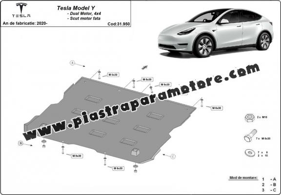 Protezione motore elettrico anteriore per Tesla Model Y AWD