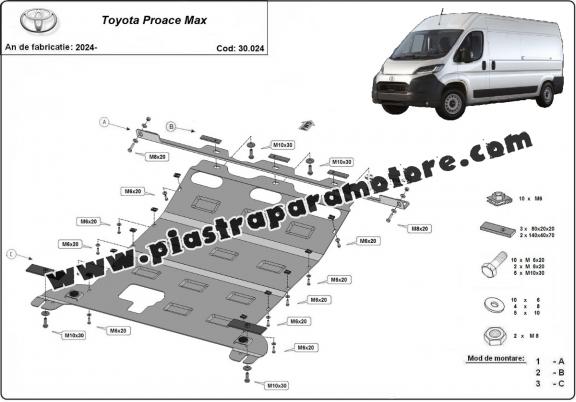 Piastra paramotore di acciaio Toyota Proace Max