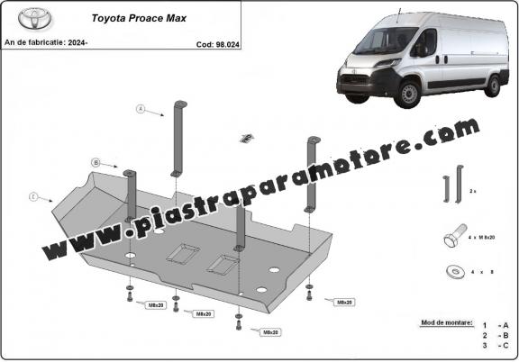 Protezione di acciaio per il AdBlue Toyota Proace Max