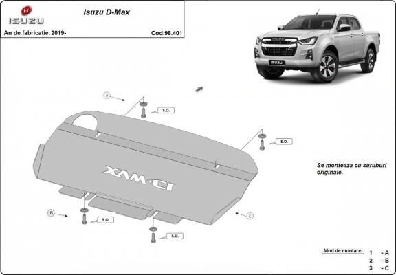 Protezione di acciaio per il radiatore Isuzu D-Max