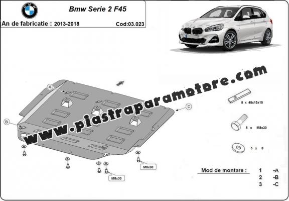 Piastra paramotore di acciaio  BMW Seria 2 F45 / F46	