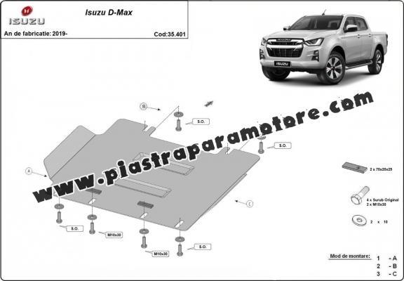 Piastra paramotore di acciaio Isuzu D-Max