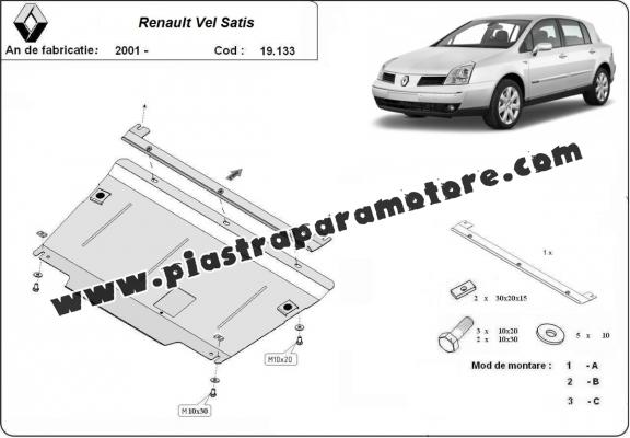 Piastra paramotore di acciaio Renault Vels Satis