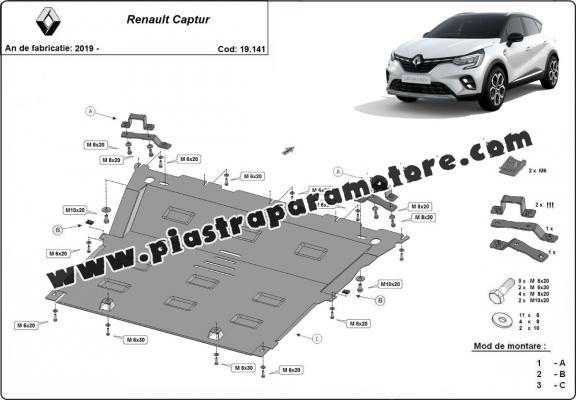 Piastra paramotore di acciaio Renault Captur