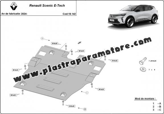 Piastra paramotore di acciaio Renault Scenic E-Tech