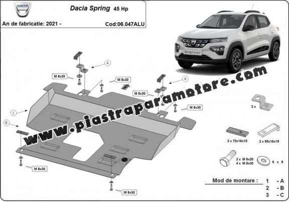 Piastra paramotore di Alluminio Dacia Spring