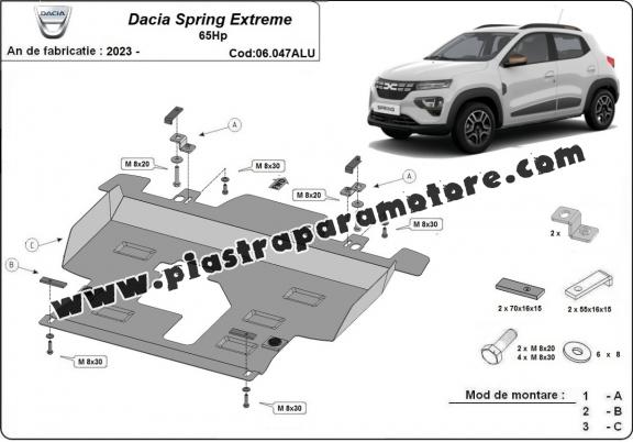 Piastra paramotore di Alluminio Dacia Spring Extreme