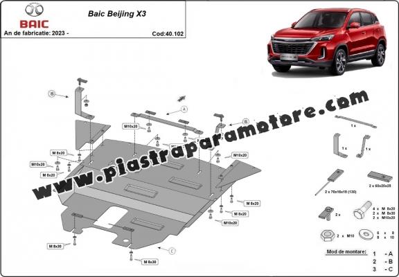 Piastra paramotore di acciaio Baic Beijing X3