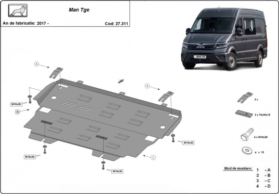 Piastra paramotore di acciaio MAN Tge