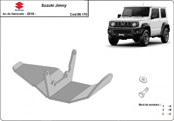 Protezione di acciaio per il differenziale Suzuki Jimny