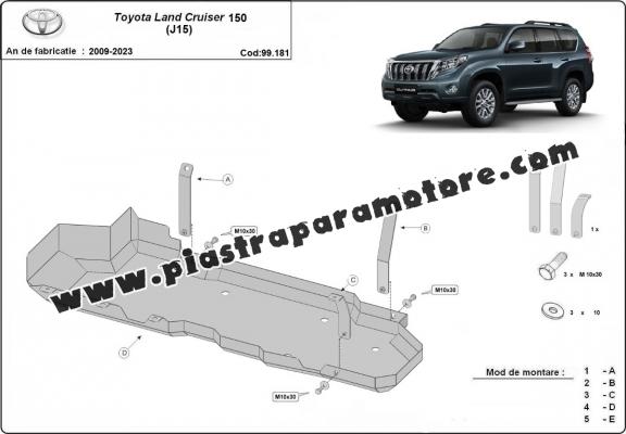 Protezione di acciaio per il serbatoio Toyota Land Cruiser J150