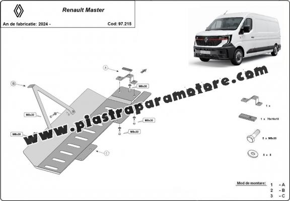 Protezione di acciaio per il EGR, system STOP&GO / catalizzatore/cat lock Renault Master 4