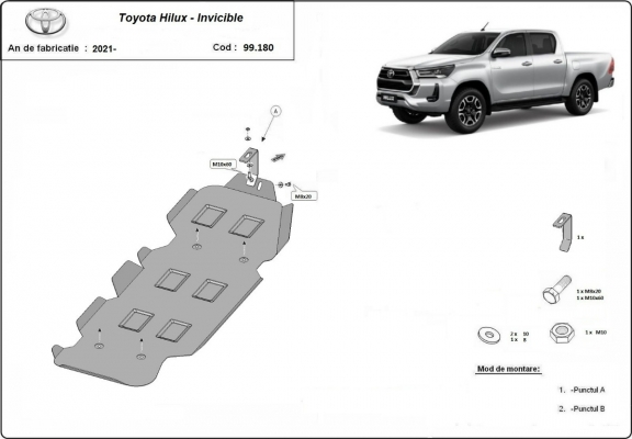 Protezione di acciaio per il serbatoio Toyota Hilux Invincible