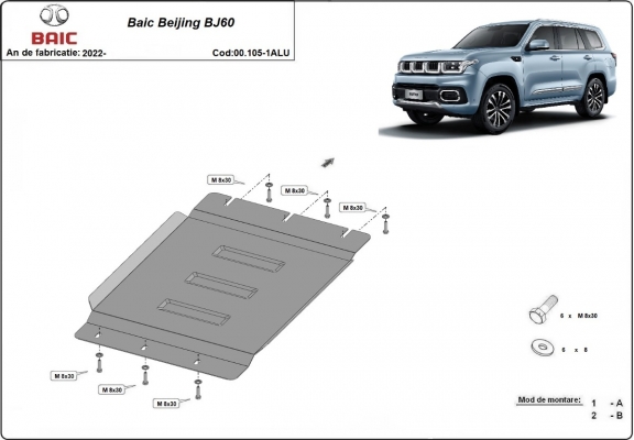 Protezione di alluminio per il cambio Baic Beijing BJ60