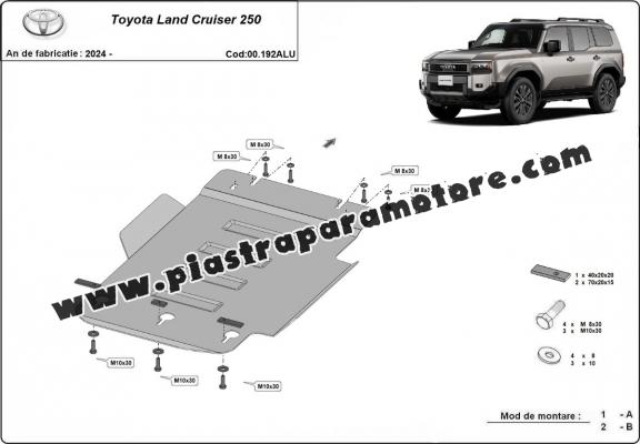 Protezione di alluminio  per il cambio Toyota Land Cruiser 250