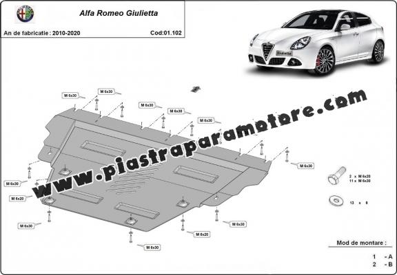 Piastra paramotore di acciaio Alfa Romeo Giulietta