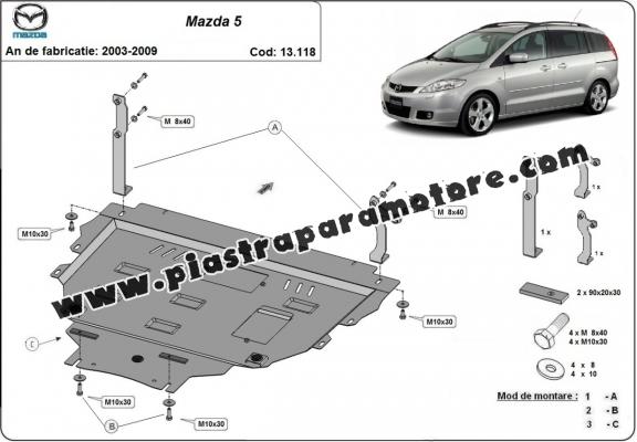 Piastra paramotore di acciaio Mazda 5