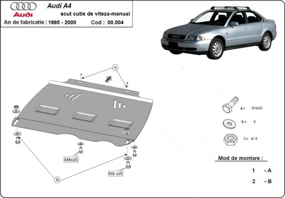 Protezione di acciaio per il cambio manuale Audi A4  B5