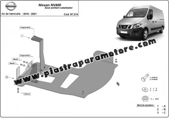 Piastra catalizzatore/cat lock di acciaio Nissan NV400