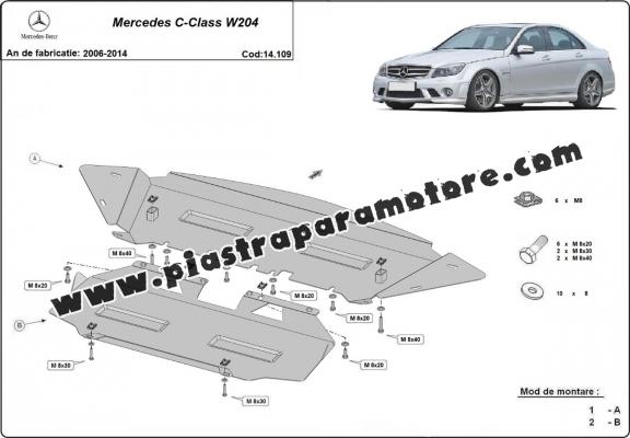 Piastra paramotore di acciaio Mercedes C-Class W204