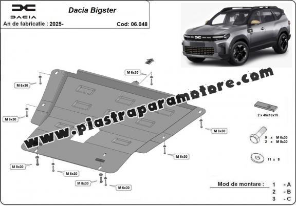 Piastra paramotore di acciaio Dacia Bigster - 4x4 + 4x2