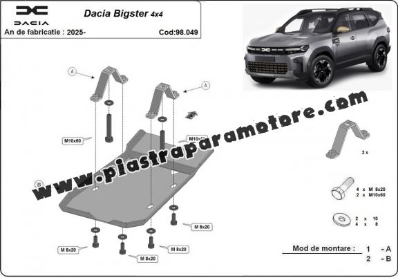 Protezione di acciaio per il differenziale Dacia Bigster 4x4