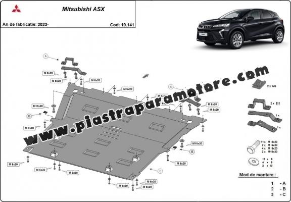 Piastra paramotore di acciaio Mitsubishi ASX