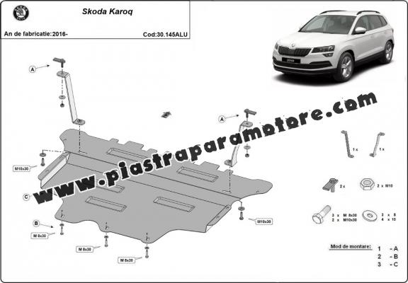 Piastra paramotore di alluminio Skoda Karoq