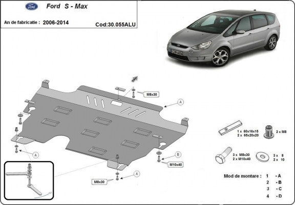 Piastra paramotore di alluminio Ford S-Max