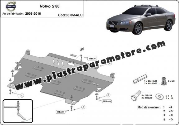 Piastra paramotore di alluminio Volvo S80