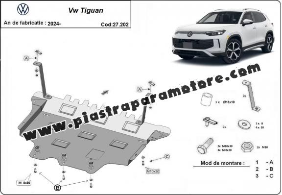 Piastra paramotore di acciaio Volkswagen Tiguan
