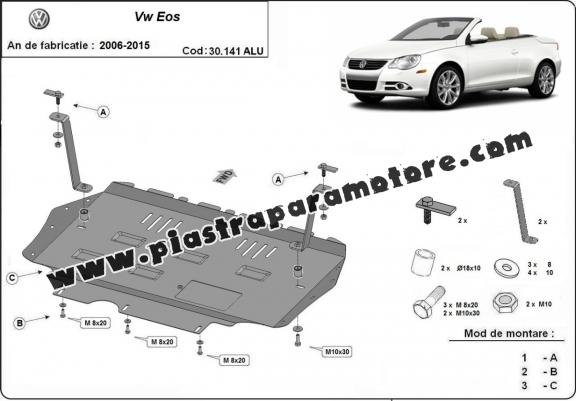 Piastra paramotore di alluminio VW Eos