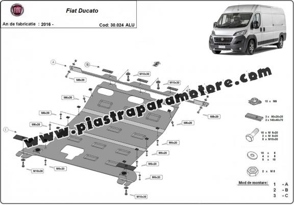 Piastra paramotore di alluminio Fiat Ducato