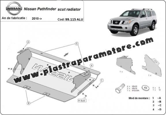 Protezione di alluminio per il radiatore Nissan Pathfinder