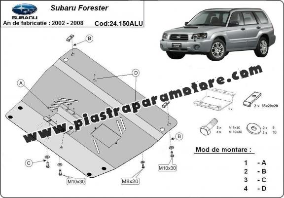 Piastra paramotore di alluminio Subaru Forester 2