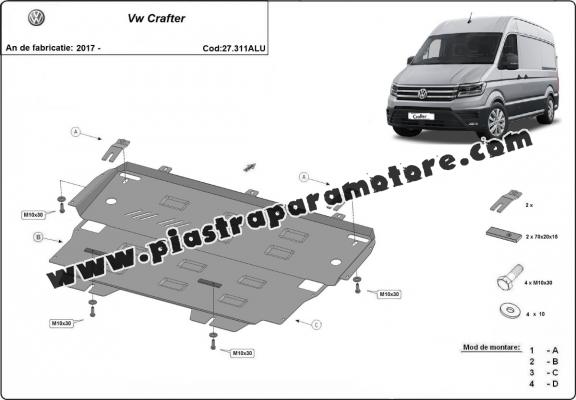 Piastra paramotore di alluminio Vw Crafter