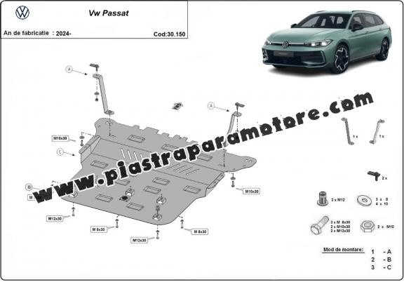 Piastra paramotore di acciaio VW Passat 