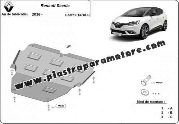 Piastra paramotore di alluminio Renault Scenic IV