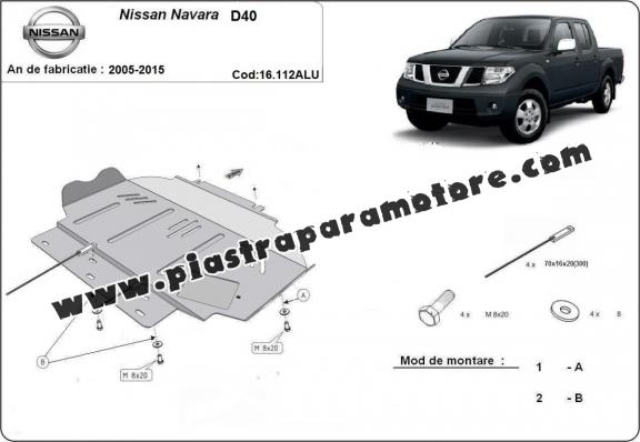 Piastra paramotore di alluminio Nissan Navara