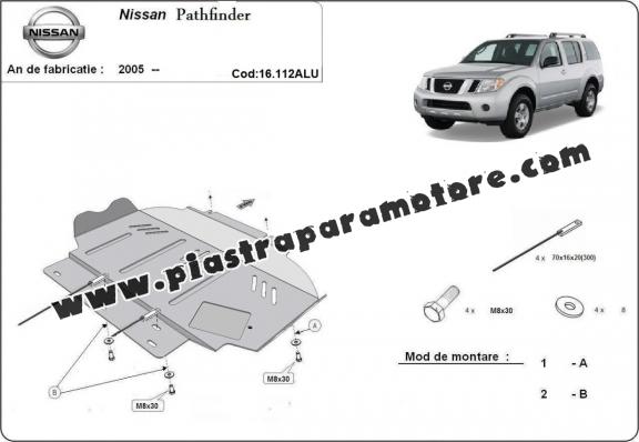 Piastra paramotore di alluminio Nissan Pathfinder