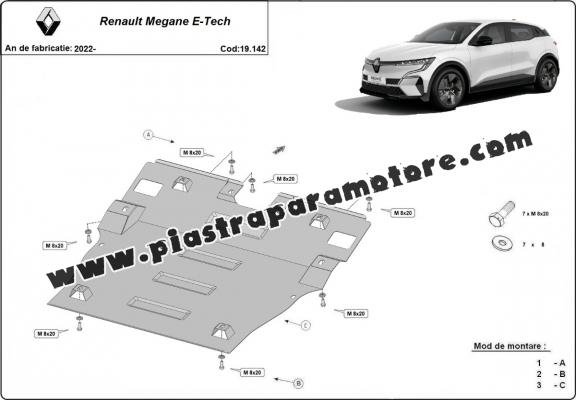 Piastra paramotore di acciaio Renault Megane E-Tech