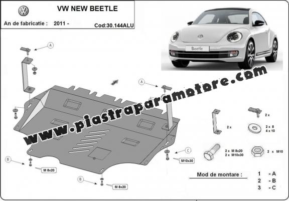 Piastra paramotore di alluminio Volkswagen New Beetle