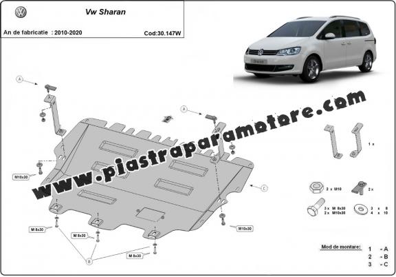 Piastra paramotore di acciaio Volkswagen Sharan - Webasto
