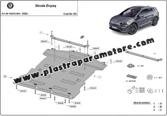 Piastra paramotore di acciaio Skoda Enyaq