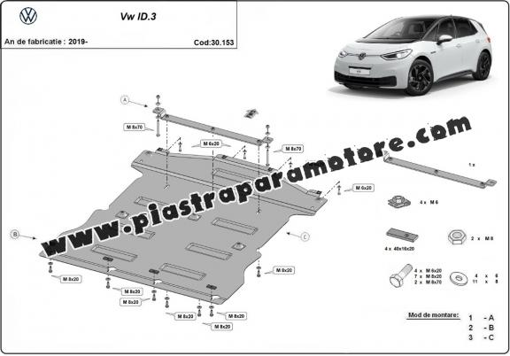 Piastra paramotore di acciaio Volkswagen ID 3