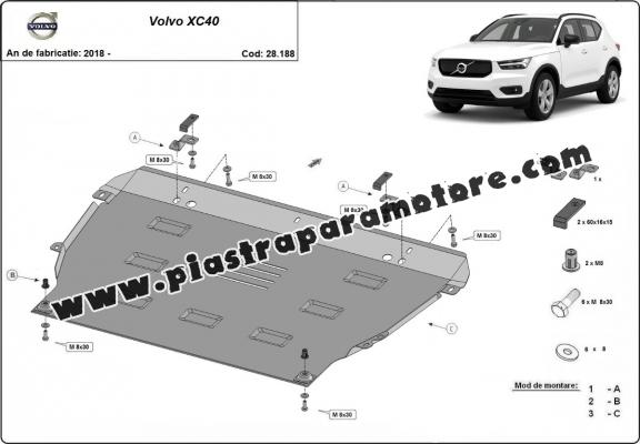 Piastra paramotore di acciaio Volvo XC40