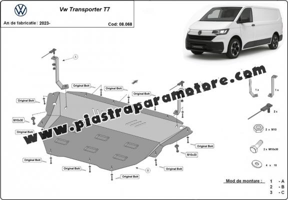 Piastra paramotore di acciaio Volkswagen Transporter T7 Van
