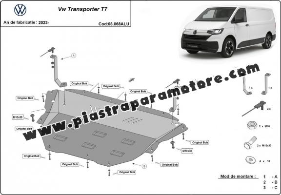 Piastra paramotore di alluminio Volkswagen Transporter T7 Van