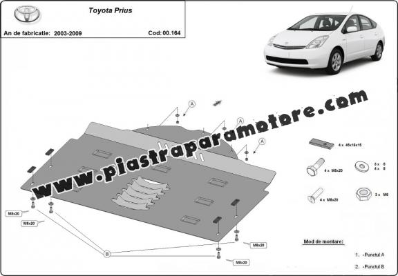 Piastra catalizzatore/cat lock di acciaio Toyota Prius